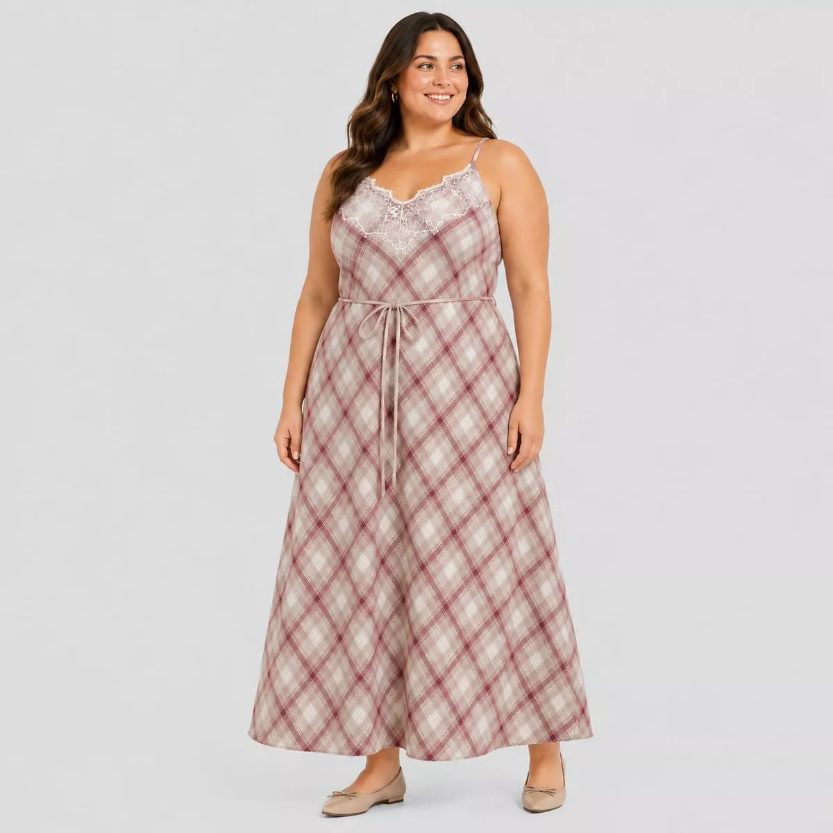 Women's Lace Cotton Maxi Sundress - Universal Thread™ Black Plaid XS | Target