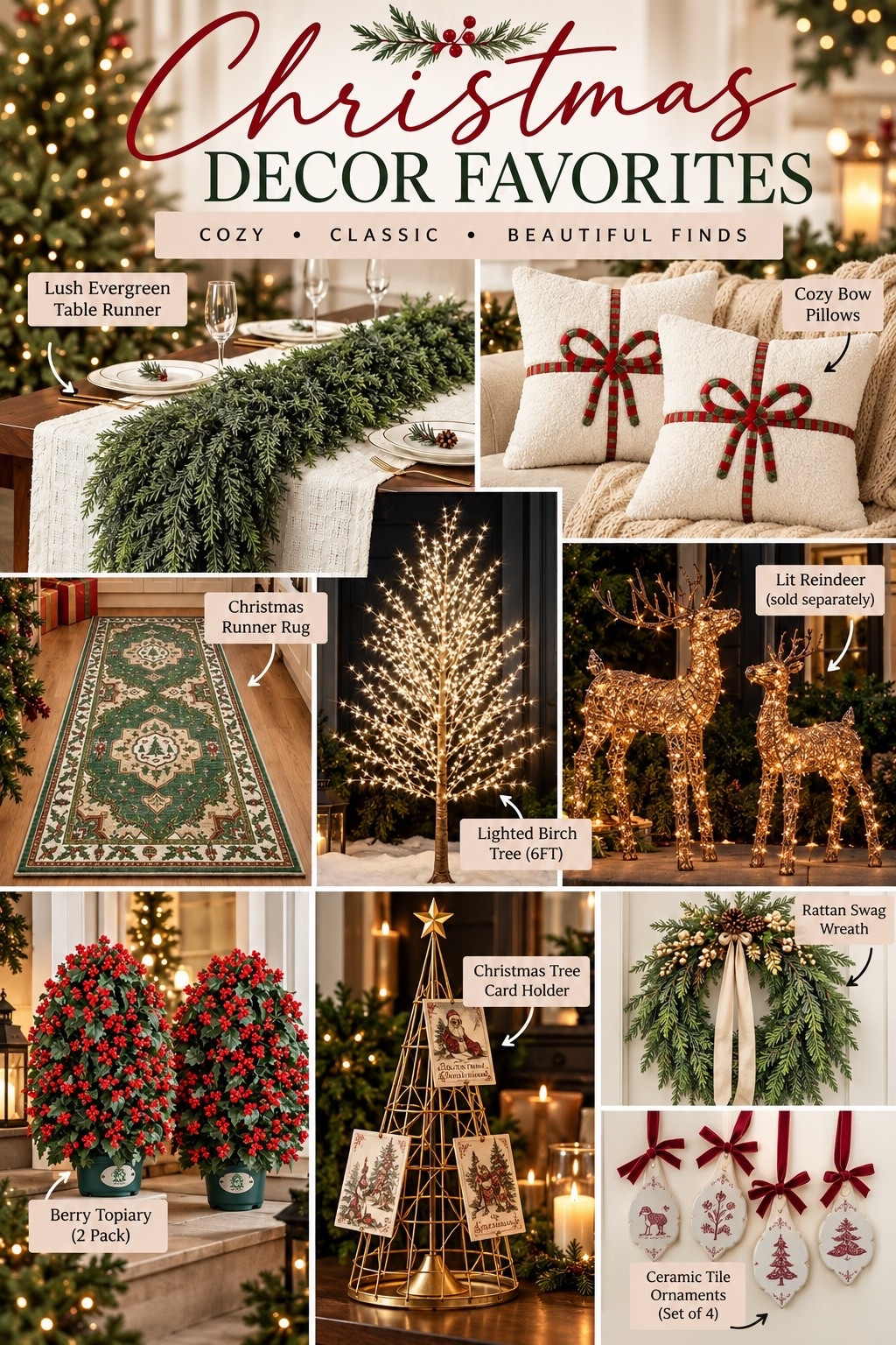🎄 Christmas Decor Favorites 🎄

I found some beautiful holiday pieces from a mix of retailers and gathered them all in one place! Think lush greenery, cozy bows, warm twinkle lights, classic reds and greens, and a few vintage-inspired touches. ❤️🌲✨

Everything shown is linked in my LTK so you don’t have to hunt for it!

Shop all of my Christmas decor finds in LTK:
@over60styleandlife

#ChristmasDecor #HolidayDecor #ChristmasHome #HolidayFinds #LTKHoliday

#LTKSeasonal #LTKSaleAlert