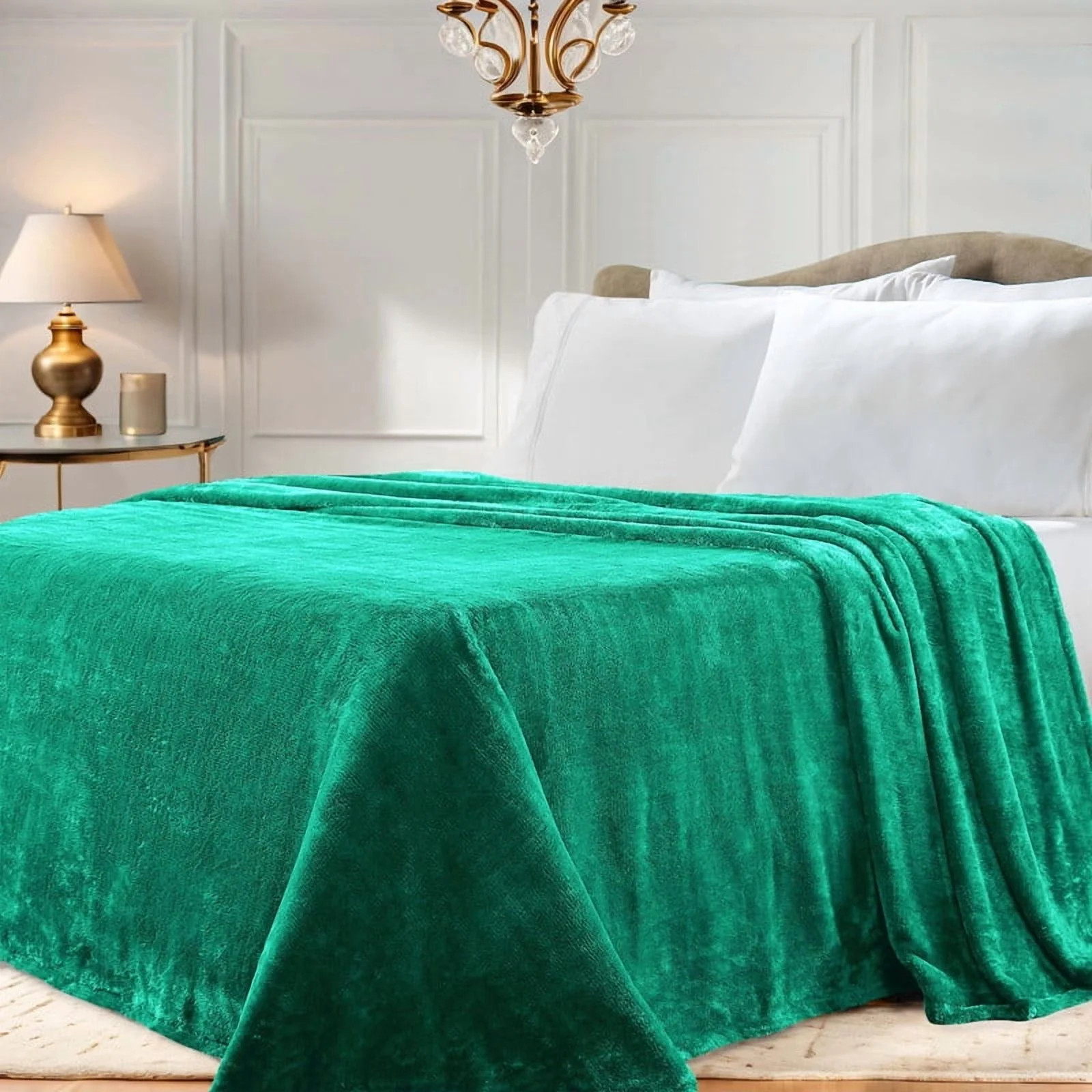 Superior Super Soft Plush Fleece Blanket, Adult/Teen, King 90" x 106", Evergreen | Walmart (US)