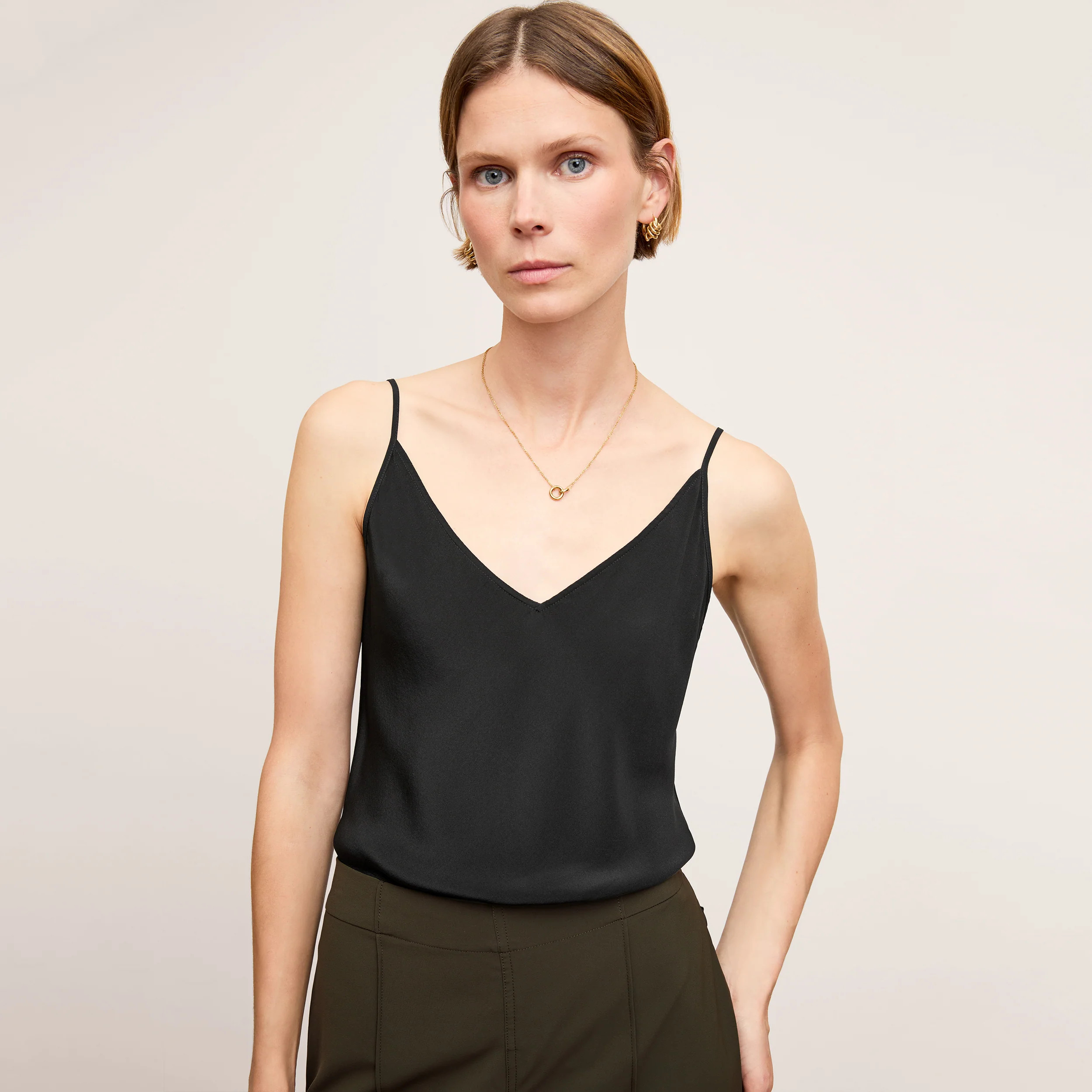 Lisey Cami - Washable Silk :: Black | MM LaFleur
