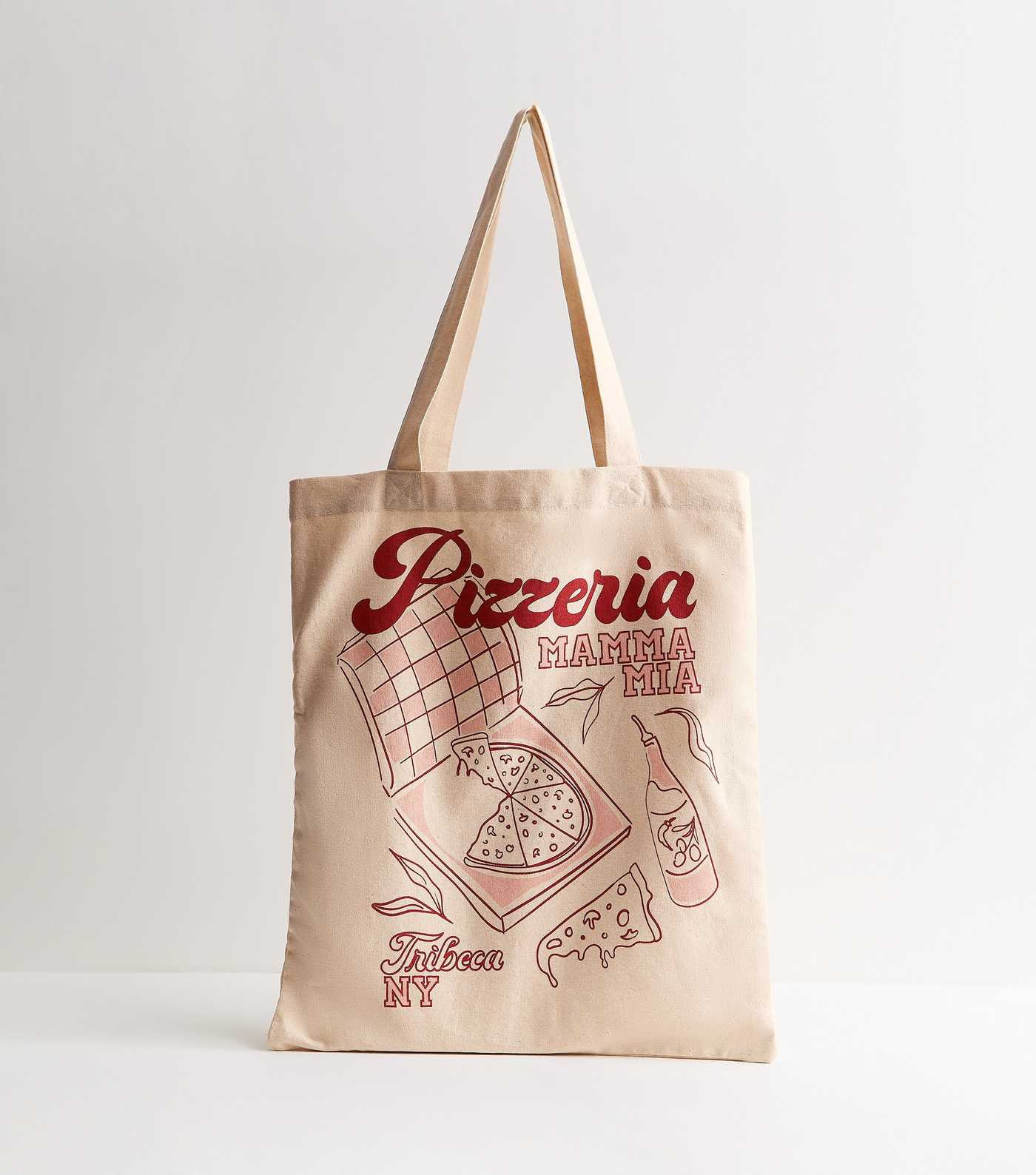 Stone Pizzeria Print Tote Bag | New Look | New Look (UK)