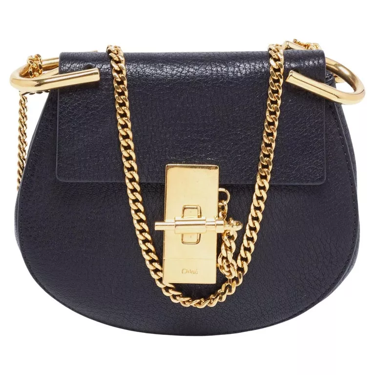 Chloe Grey Leather Mini Marcie Crossbody Bag at 1stDibs