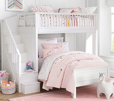 Fillmore Stair Loft Bed & Lower Bed Set | Pottery Barn Kids