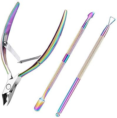 Amazon.com: Cuticle Trimmer with Cuticle Pusher - and Triangle Cuticle Nail Pusher Peeler Scraper... | Amazon (US)