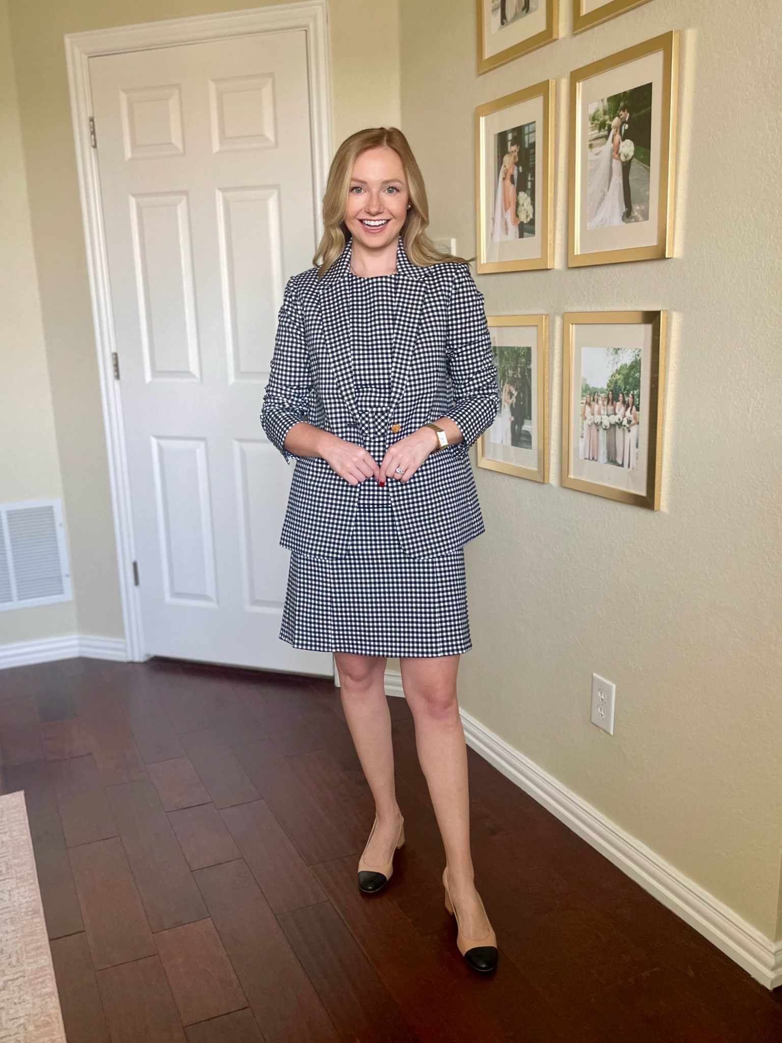Wearing a 0 in both dress and blazer | gingham dress, gingham blazer, fall workwear, fall dress, blazer outfit, workwear outfit, office outfit 

#LTKStyleTip #LTKSeasonal #LTKCon