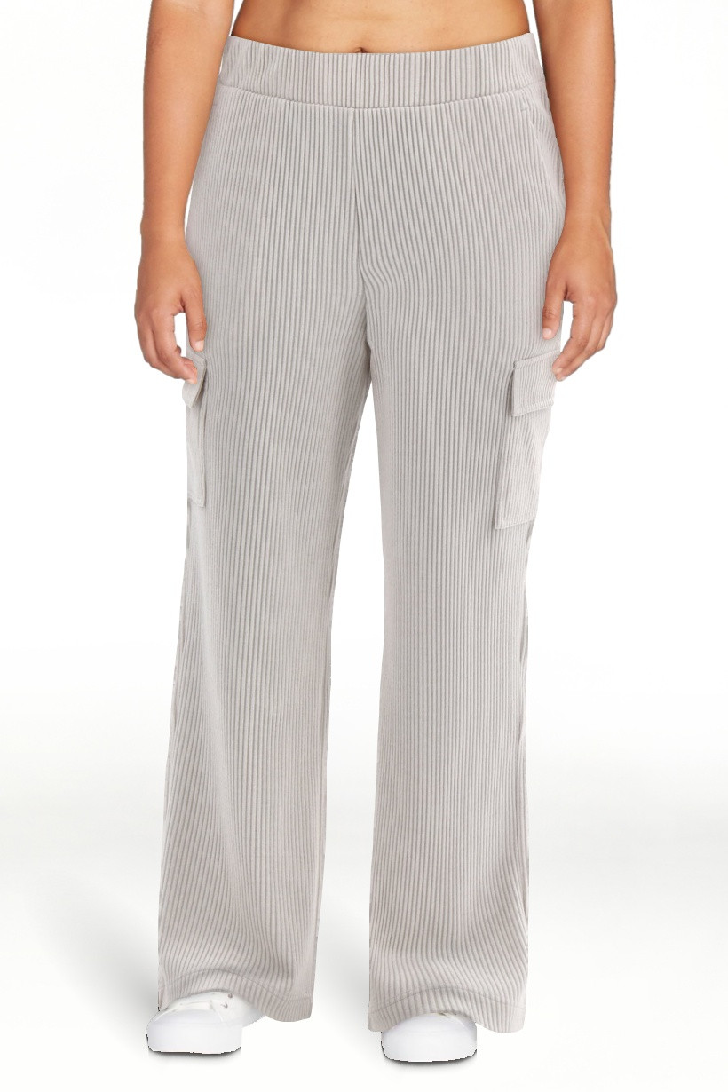 Avia Women’s and Women's Plus Corded Ribbed Seamed Wide-Leg Pants, Sizes XS-4X | Walmart (US)