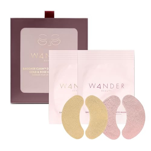 Wander Beauty Baggage Claim Deluxe Under Eye Mask Gift Set - Includes 6 Gold & 6 Rose Gold Under Eye Patches for Dark Circles & Puffiness - Stocking Stuffers for Women (12 Count) | Amazon (US)