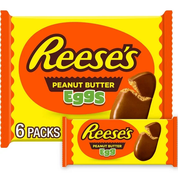 REESE'S Milk Chocolate Peanut Butter Eggs, Easter Candy Packs, 1.2 oz (6 Count) | Walmart (US)