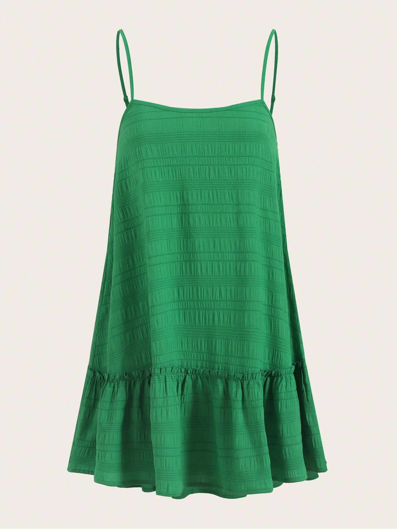 SHEIN EZwear Solid Ruffle Hem Cami Dress | SHEIN