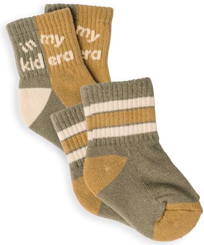 Lottie Dottie Baby, Toddler Half-Crew Cotton Socks 2-Pack | Checkered and Retro Stripe Socks | Un... | Amazon (US)