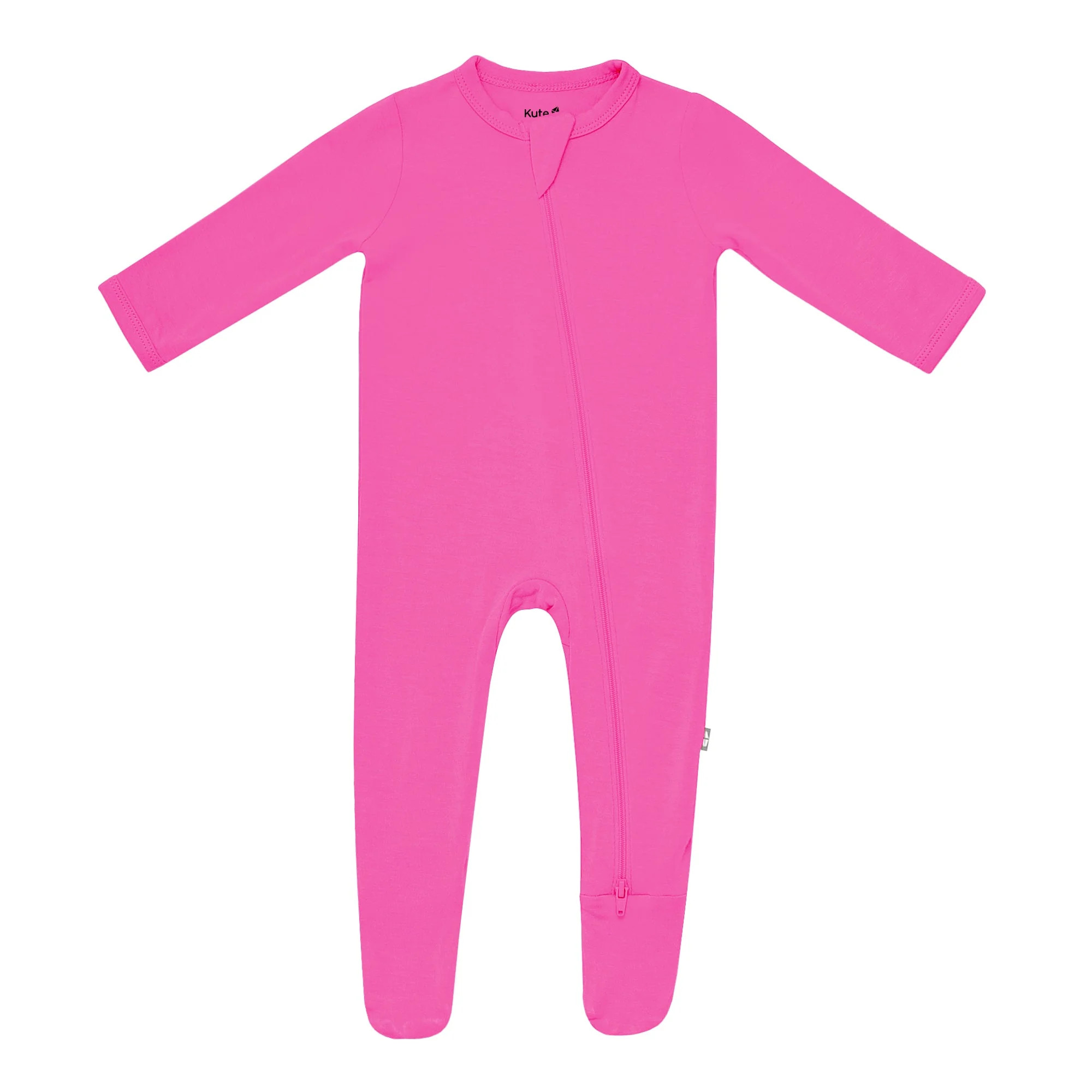 Zippered Footie in Raspberry | Kyte BABY