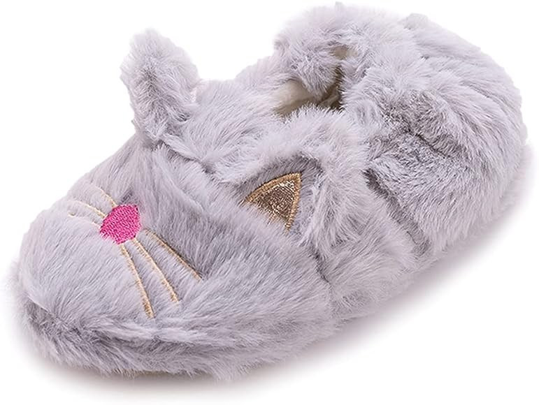 Toddler Boys Slippers Cartoon Cute Animals Plush Warm Home Shoes | Amazon (US)