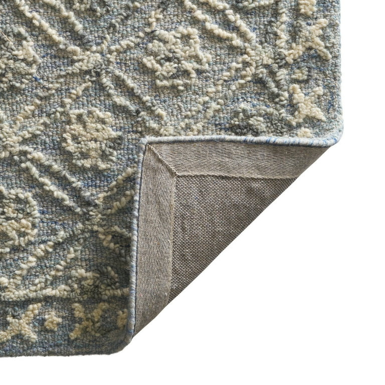 Better Homes & Gardens Blue/Silver Floral Trellis Indoor Area Rug, 5' x 7' | Walmart (US)