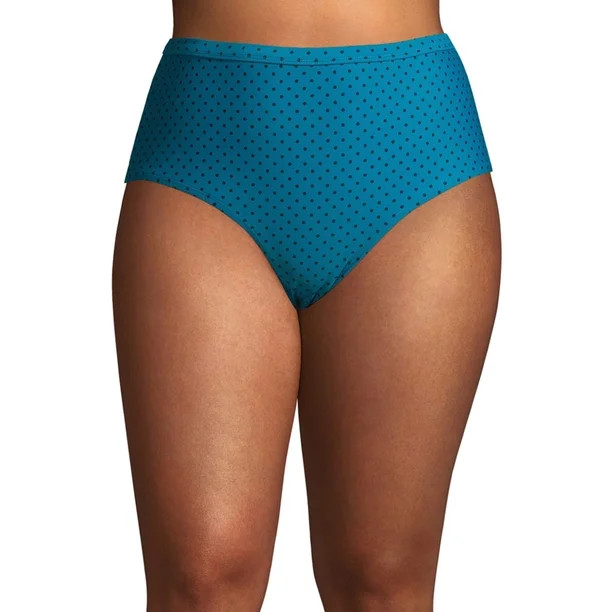 Terra & Sky Women's Plus Size Polka Dot Printed Highwaist Swimsuit Bottom | Walmart (US)