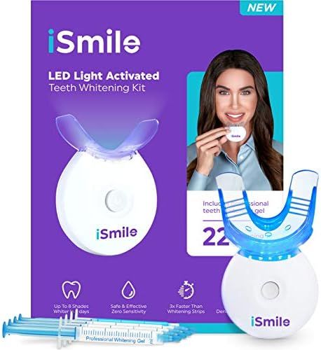 iSmile Teeth Whitening Kit - LED Light, 35% Carbamide Peroxide, (3) 3ml Gel Syringes, (1) Reminerali | Amazon (US)