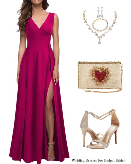 Magenta black tie wedding guest dress and accessories. 

#amazondresses #promdresses #longmagentadresses #formaldresses #bridesmaiddresses 

#LTKSeasonal #LTKparties #LTKwedding