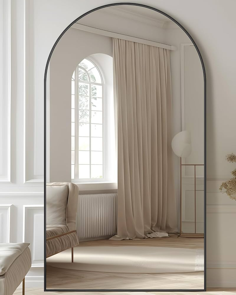 Full Length Mirror, 78"x38" Oversized Arched Floor Mirror Freestanding, Full Body Mirror Floor St... | Amazon (US)