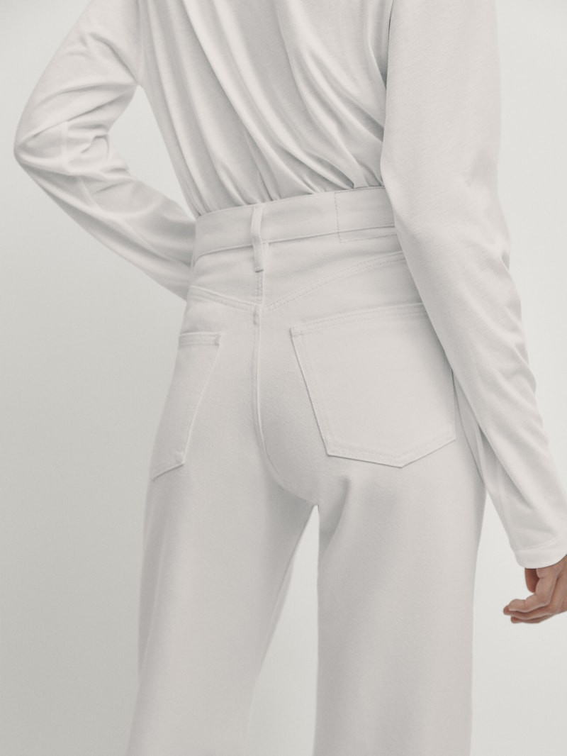 Straight fit high-waist jeans | Massimo Dutti US