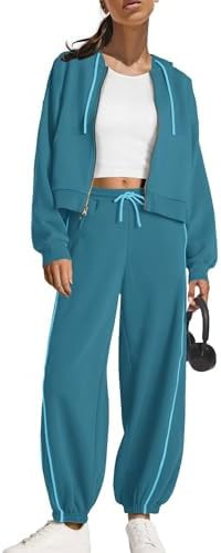 Panadila Womens Sweatsuits 2 Piece Set Zip Up Hoodie and Barrel Sweatpants Piping Sweatshirt Trac... | Amazon (US)