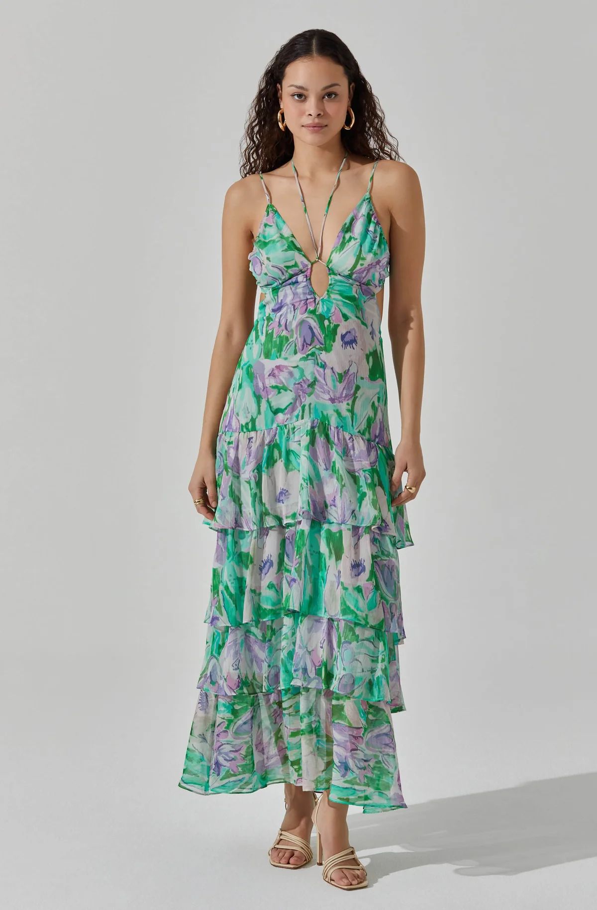 Aneira Floral Tiered Maxi Dress | ASTR The Label (US)