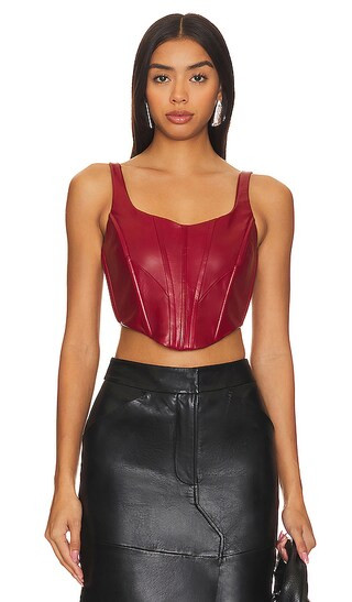 Tabia Bustier Top in Ruby Red | Revolve Clothing (Global)