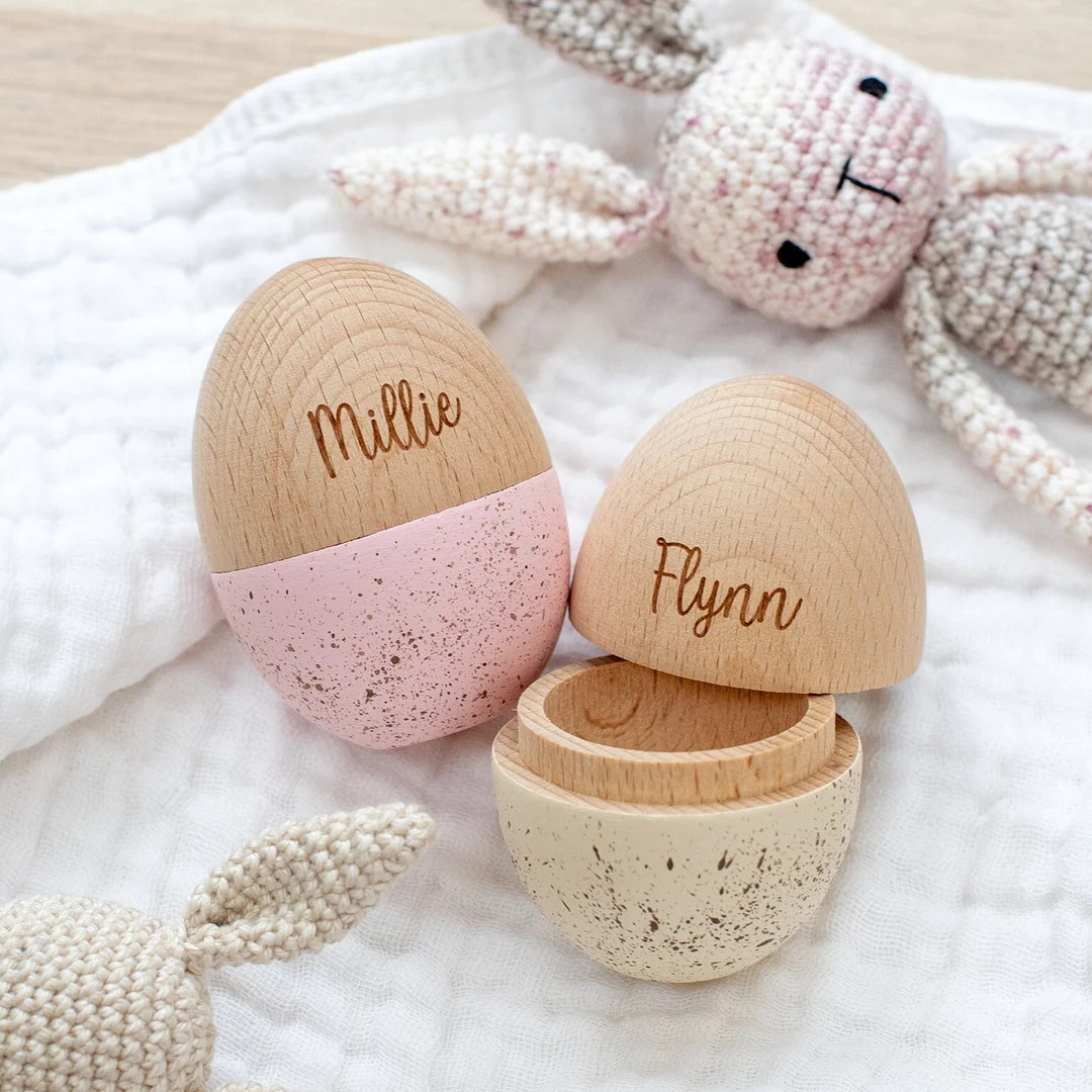 Personalized Wooden Easter Egg: Speckled Beech Wood Fillable Egg - Etsy | Etsy (US)