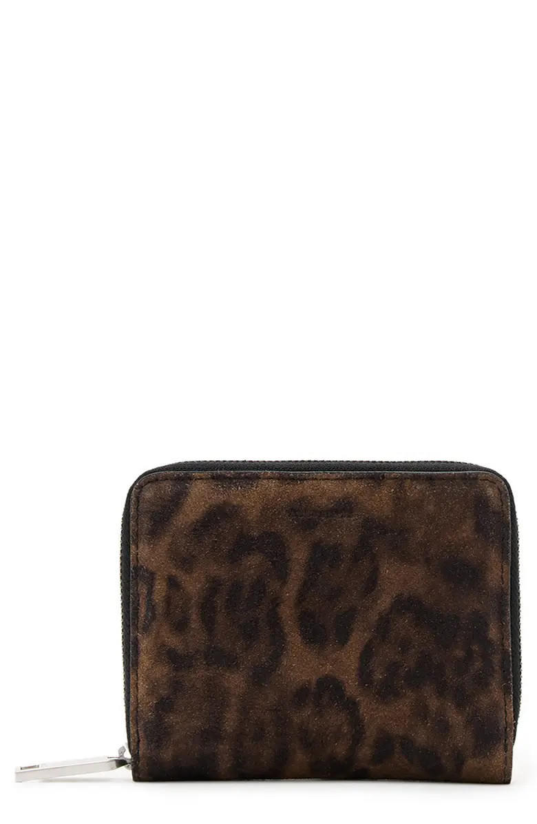 Lena Leopard Suede Zip Wallet | Nordstrom