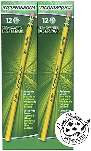 Ticonderoga Wood-Cased Pencils, Unsharpened, #2 HB Soft, Yellow, 96 Count | Amazon (US)