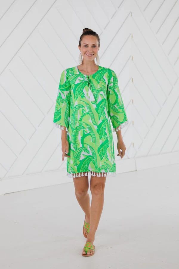 Palm Print Tassel Tunic Dress | Sail to Sable