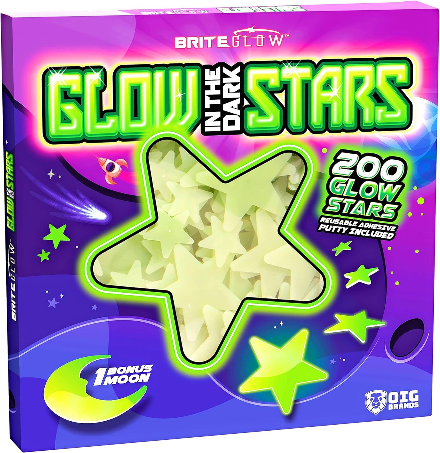 Glow in The Dark Stars with Planets & Constellation Map Sticky Putty Stickers Outer Space Christm... | Amazon (US)