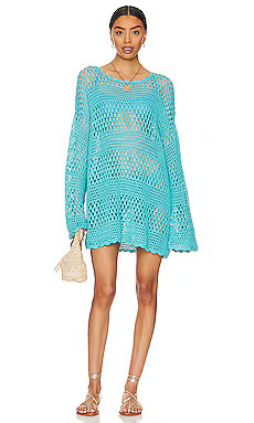 Show Me Your Mumu Paula Pullover in Turquoise Crochet from Revolve.com | Revolve Clothing (Global)