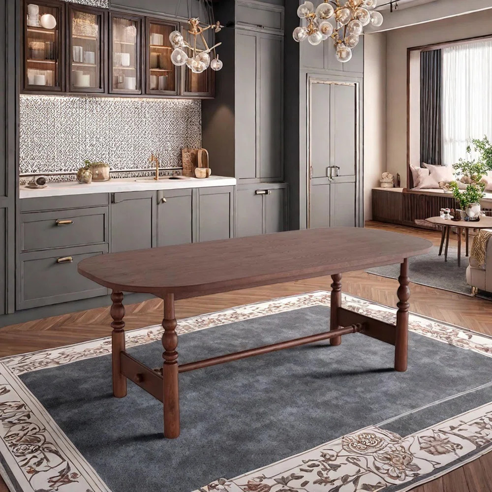 Retro Creative Durable Ash Wood Oval Table | Wayfair North America