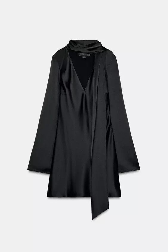 SATIN EFFECT SCARF DRESS | Zara US