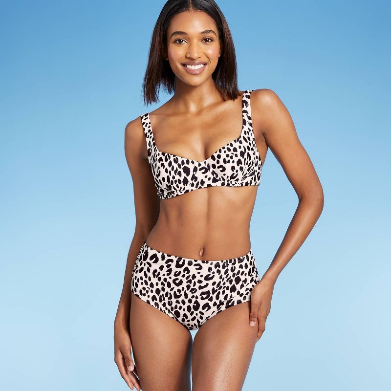 Women's Pieced Underwire Bikini Top - Kona Sol™ Animal Print | Target