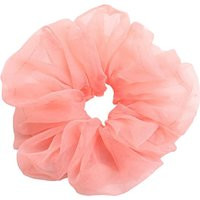 Peachy Pink Oversized Scrunchie Extra Big Pastel Color Sheer Organza See-Through Ponytail Holder Hair Tie Accessory | Etsy (US)