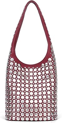 YFGBCX Vegan Leather Tote Bag Studded Purses for Women Y2K Purse Fall Hobo Bag Portuguese Stud Sh... | Amazon (US)