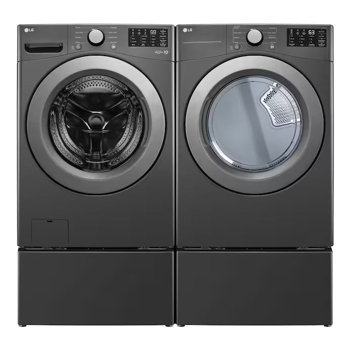 LG LG Front Load Motion Technology Matte Black Washer & Dryer | Lowe's
