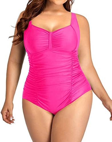 Daci Women Plus Size One Piece Swimsuits Tummy Control Vintage Ruched Bathing Suits Retro Swimwea... | Amazon (US)