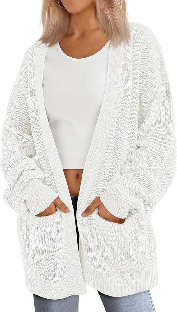 LILLUSORY Womens Oversized Cardigans Soft Knit Cardigan Sweater with Pockets | Amazon (US)