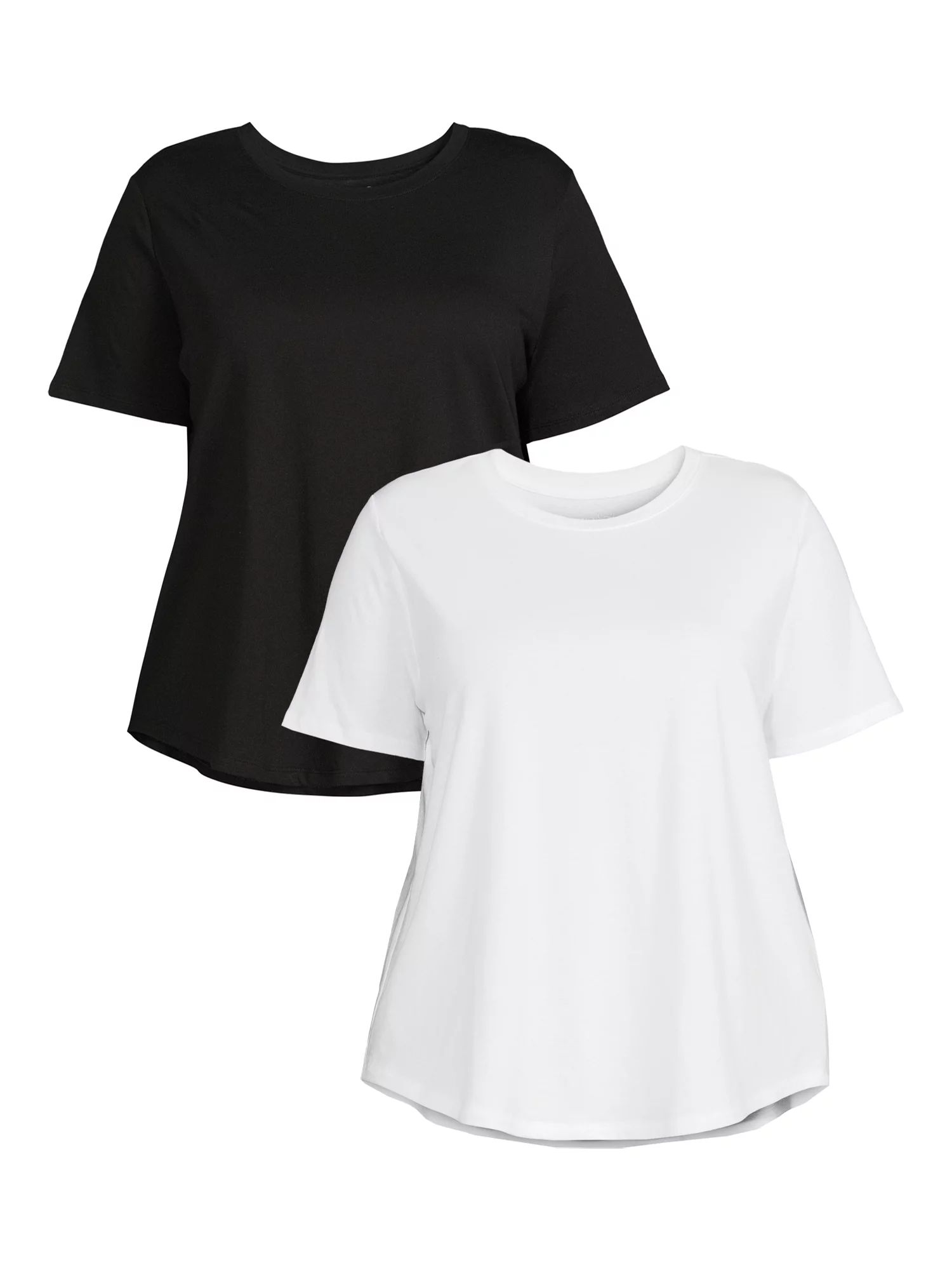 Terra & Sky Women's Plus Size Short Sleeve T-Shirts, 2-Pack - Walmart.com | Walmart (US)