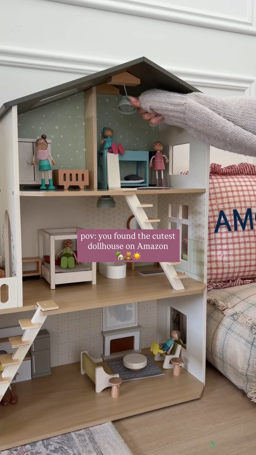 I found the cutest dollhouse on Amazon  that actually has working lights! 🥺 It’s extra large with three stories and has the cutest details! I love the color scheme and the attention to detail!

The exterior of the dollhouse is so cute and it even has a sunroof 🥺 

#amazonfind #toysforkids

#LTKBaby #LTKKids #LTKBump