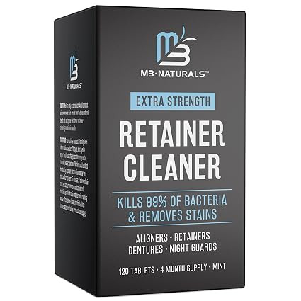 M3 Naturals Retainer and Denture Cleaner 120 Tablets Removes Bad Odors Discoloration Stains Plaqu... | Amazon (US)