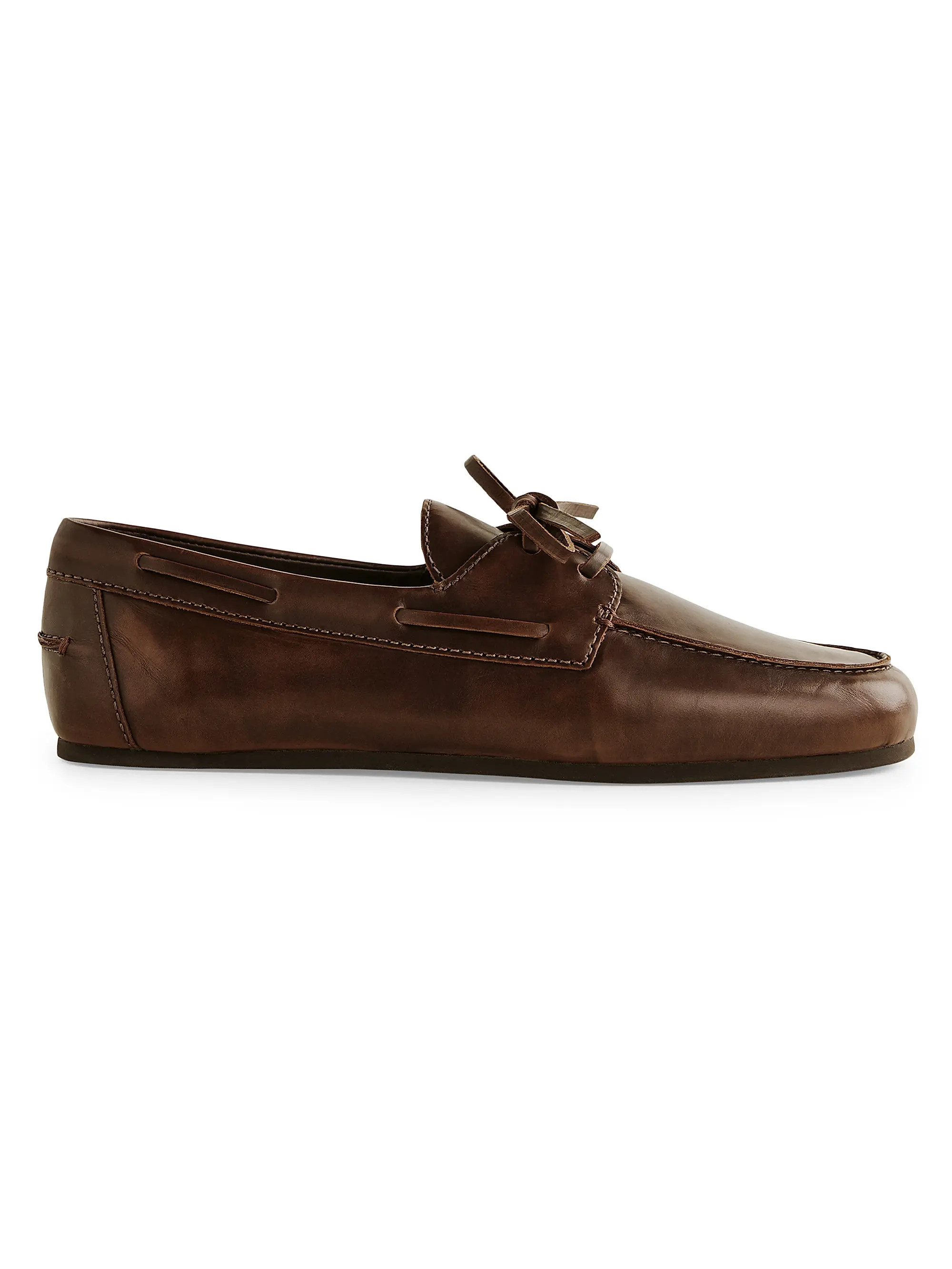 Reformation Fia Leather Boat Loafers | Saks Fifth Avenue | Saks Fifth Avenue