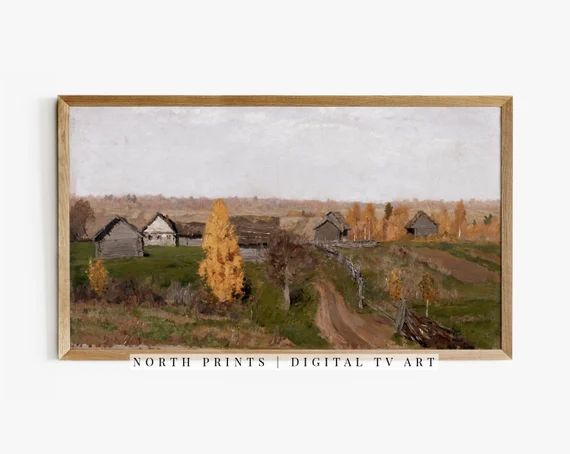 Samsung Frame TV Art  Vintage Autumn Landscape DIGITAL - Etsy | Etsy (US)