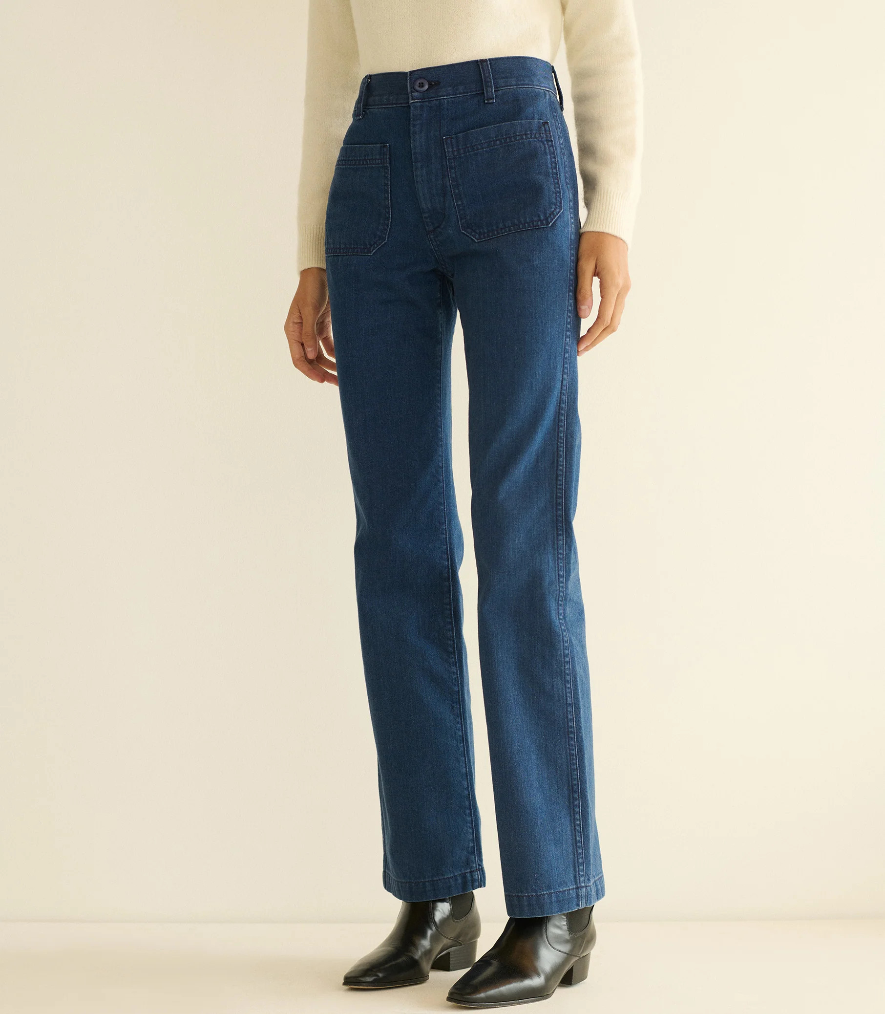 Maritime Mid Rise Jean - Sirenes Wash | DÔEN | DOEN