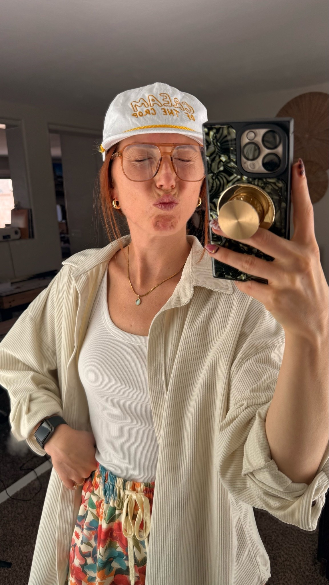 Hat is thrifted but blue light blockers are a clear pink with no blue color on the lense so they make great fashion glasses IMO 👌🏻🧡

#LTKootd #LTKmomlife #LTKgrwm