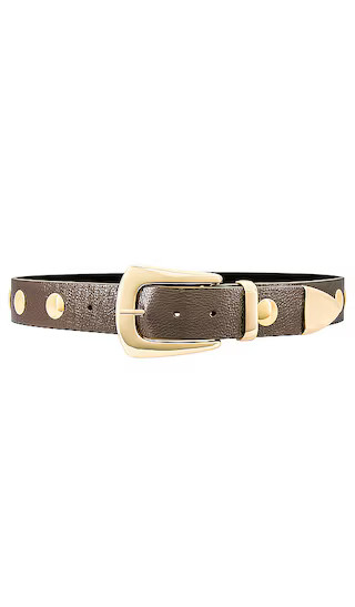 Jordana Mini Moto Metallic Belt in Pewter & Gold | Revolve Clothing (Global)