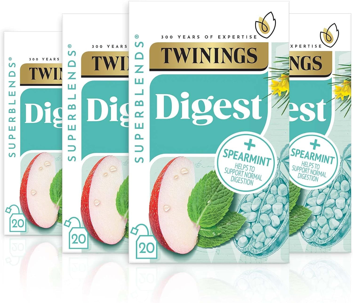Twinings Superblends Digest Tea - Spearmint Herbal Tea Infusion with Apple, Rooibos & Baobab - 80... | Amazon (UK)