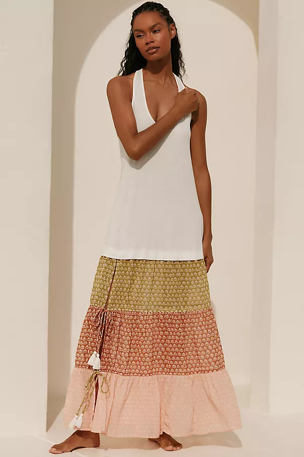 Sleeveless Scoop-Neck Tiered Maxi Dress | Anthropologie (US)