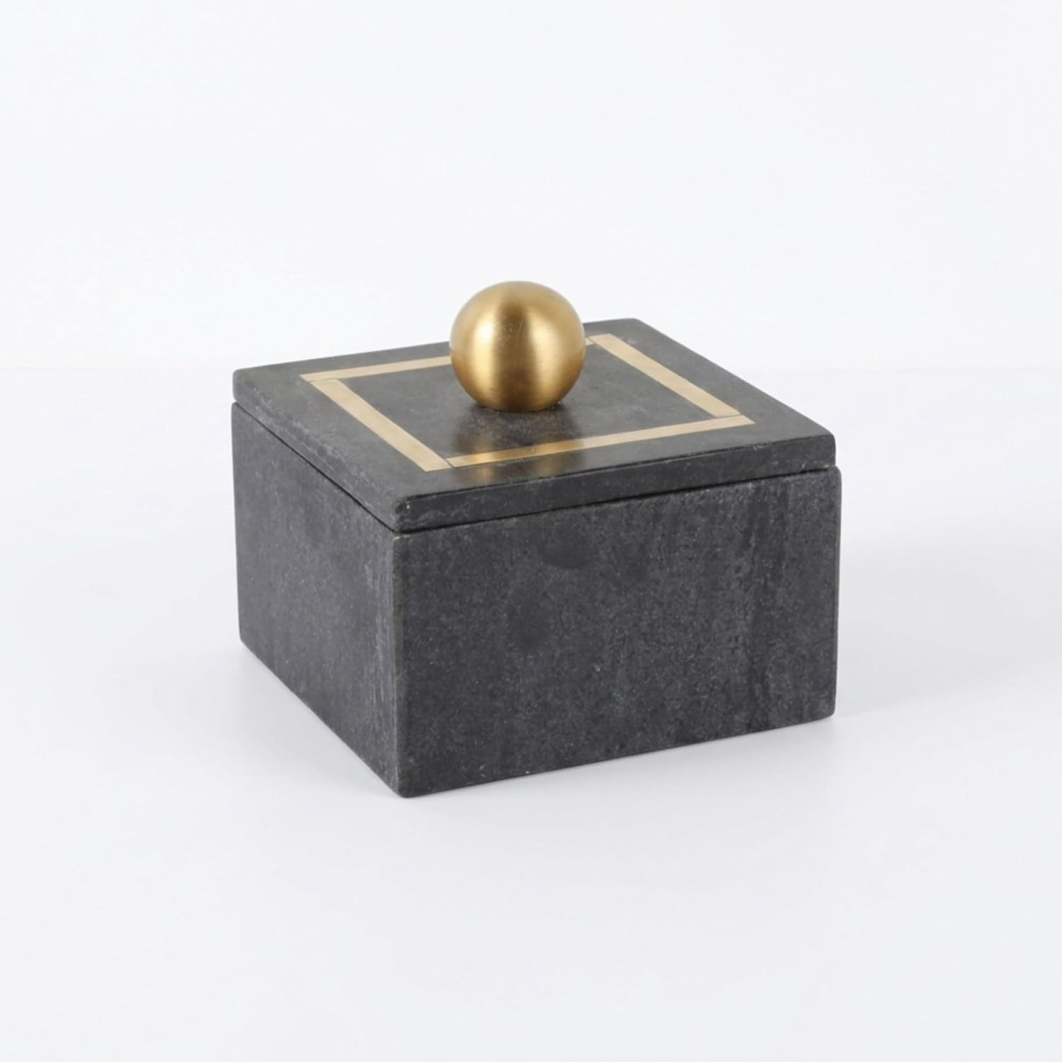 Minimalist Decorative Box for Home Decor – Marble Keepsake Box with Brass Inlay & Lid – Ideal... | Amazon (US)